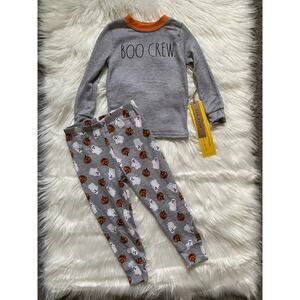 Rae Dunn Halloween “BOO CREW” Gender Neutral Soft Pajama Set- NWT Sz 4t